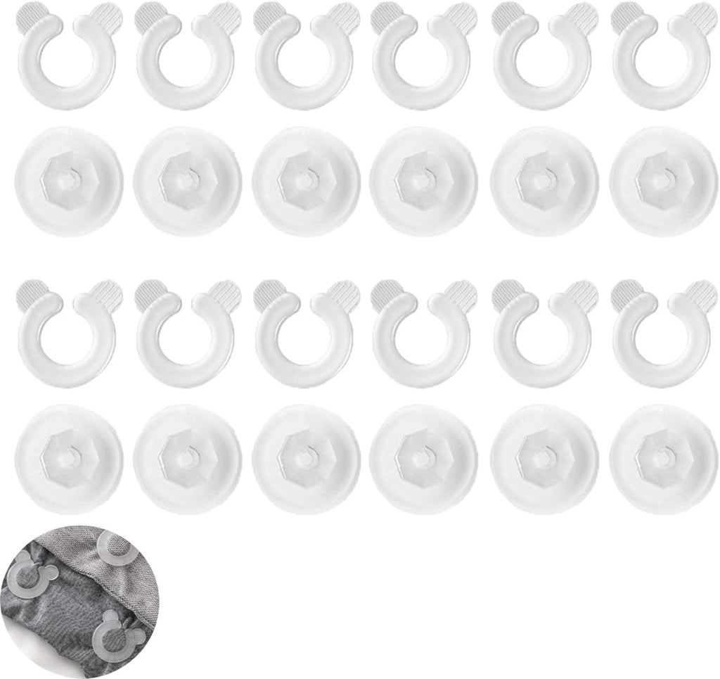 12 Set Duvet Cover Clips Down Comforter Grippers No-Pin Safety Clamp Buckles Button Holder Fastener for Bed Sheet Quilts Blanket Bedspread Inside Corner Turnovers Shower Curtain Liner