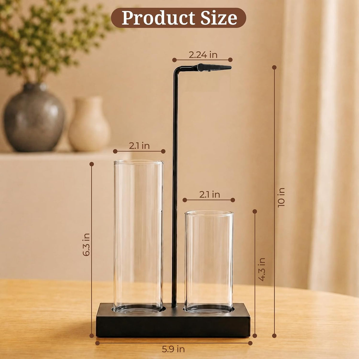 Incense Holder for Sticks, with Glass Ash Catcher, for Yoga Spa Home Decor