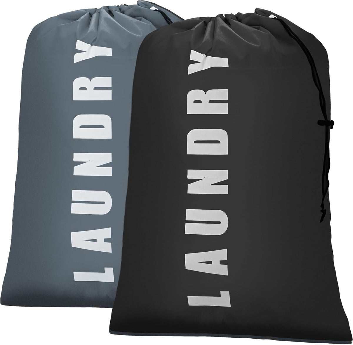 Isink Laundry Bag,2 Pack Travel Laundry Bags for Dirty Clothes,Large Laundry Bags for Camping & Traveling,Dirty Clothes Travel Bag,24" x 36" (Black+ Gray)