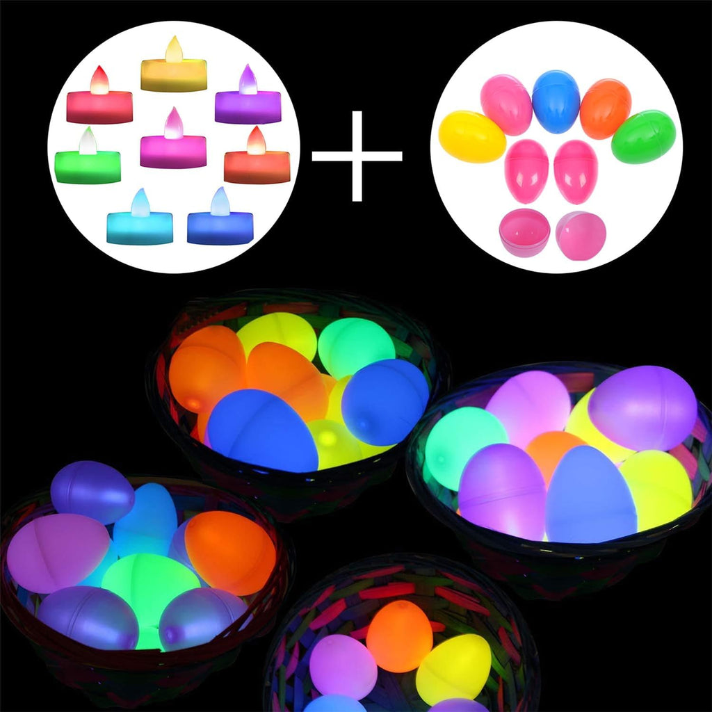 BEICHI 24Pack Color Changing LED Tea Lights,200+ Hours Life,White Body