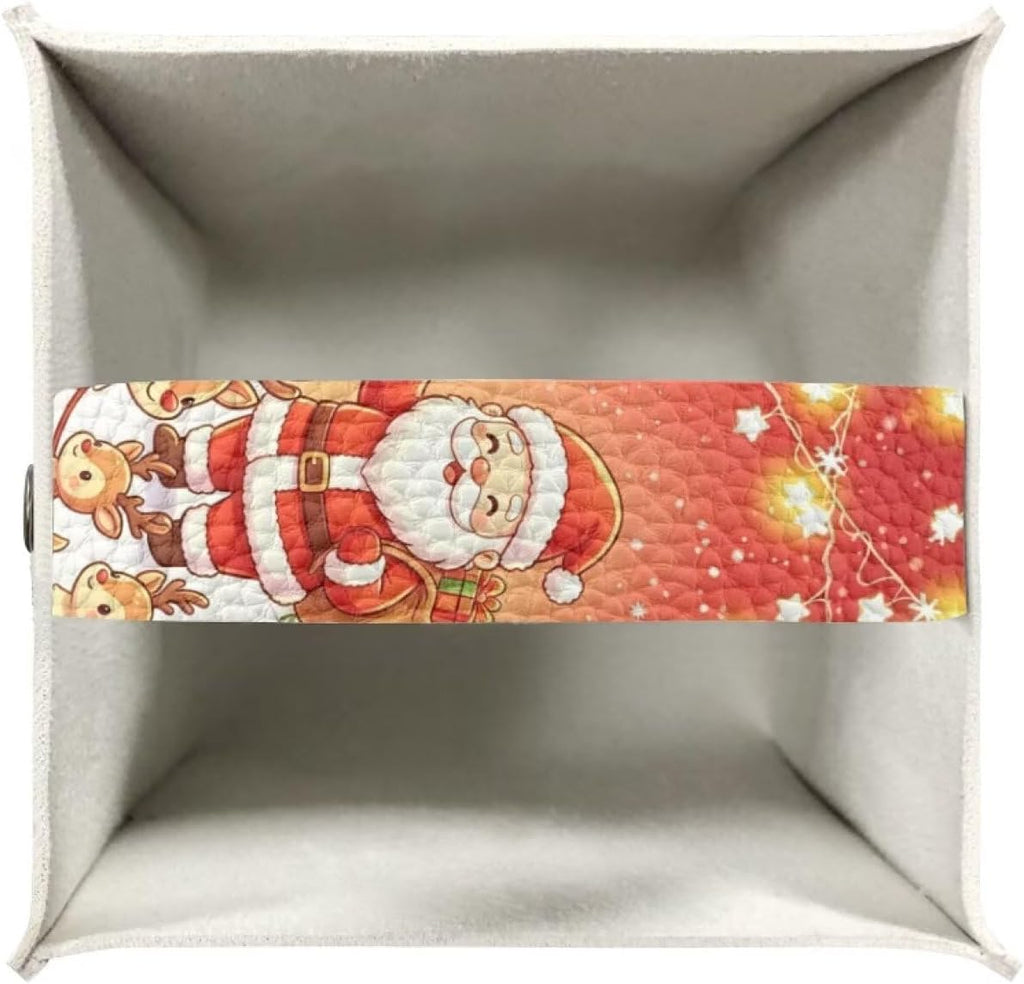 Tissue Box Cover Decorative Square Tissue Holder Santa Claus Deer
