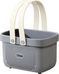 Portable Shower Caddy Basket with Handles Plastic Storage Basket Small Grey