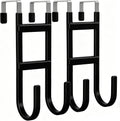 Over the Door Hooks, 2-Pack Scratch-Resistant Over the Door Hanger with Rubber for Hanging Towels, bags, Coats and Keys, Suitable for Most interior doors such as in bathroom, bedroom, and kitchen