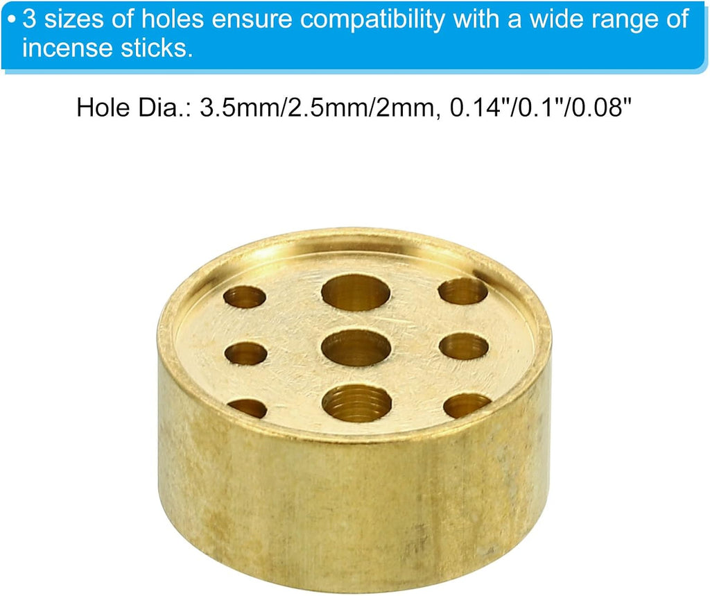 PATIKIL 2Pcs Brass Incense Cone Burner Stick Holder 0.8" Dia.0.4" Tall