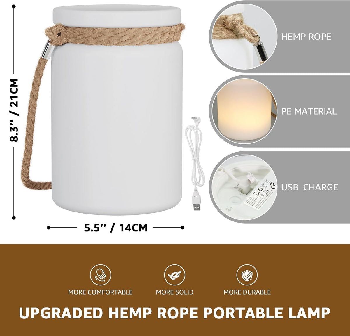uuffoo Cordless Outdoor Table lamp with Remote