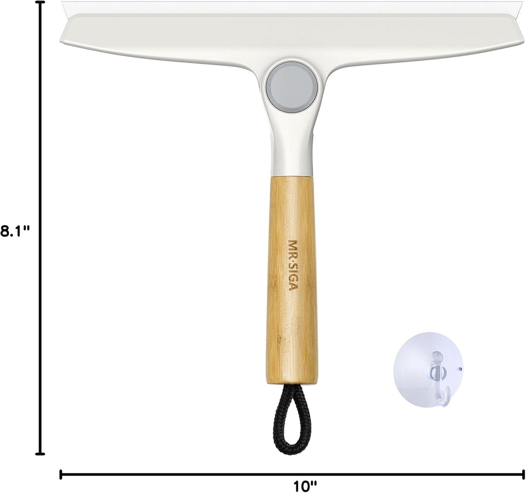 MR.SIGA Silicone Squeegee for Shower Door, Mirror, Glass, 10 inch, White