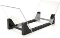 EXREIZST Vinyl Record Storage Holder - Record Holder Rack Unit - Store and Hold Magazines Albums Display Stand - Solid Pine Wood with Crystal Clear Acrylic, Black - Large