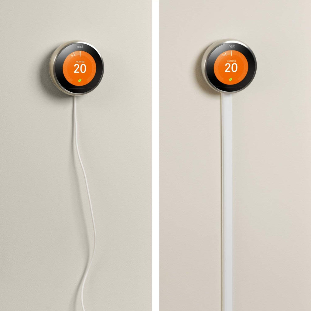 D-Line Cable Management Box (Small) & Small Cable Raceway Length 0.78" (W) x 0.39" (H) x 39" Length - White