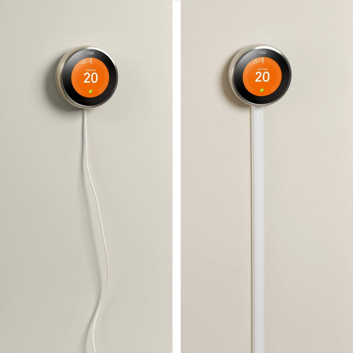 D-Line Cable Management Box (Small) & Small Cable Raceway Length 0.78" (W) x 0.39" (H) x 39" Length - White