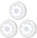 Alivation Motion Sensor Light Indoor, LED Closet Lights Battery Operated, Motion Sensor Night Light Under Cabinet Lighting, 3 AA Battery Powered Lights, Puck Lights for Wall, Stair, Dimmable (3 Pack)