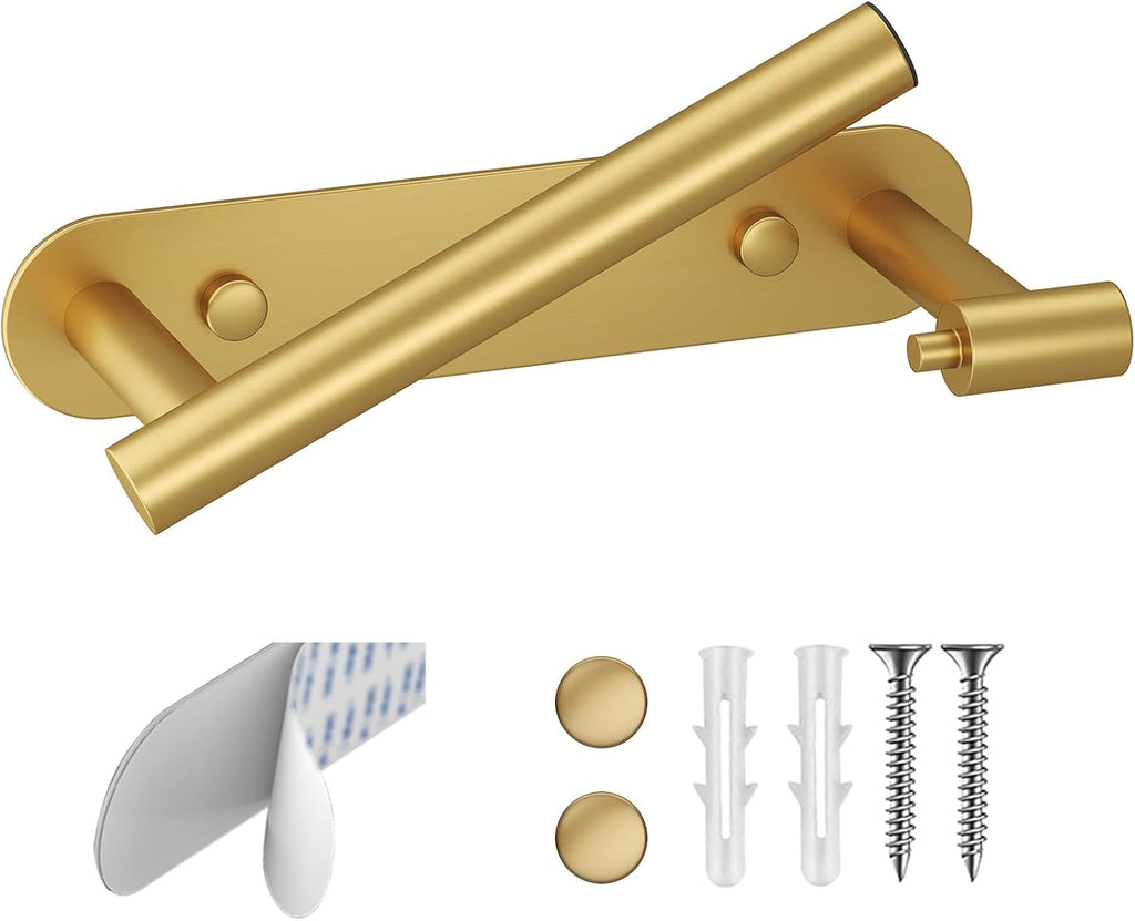 BESy Toilet Paper Holder, Bathroom Tissue Holder Wall Mount Brushed Gold