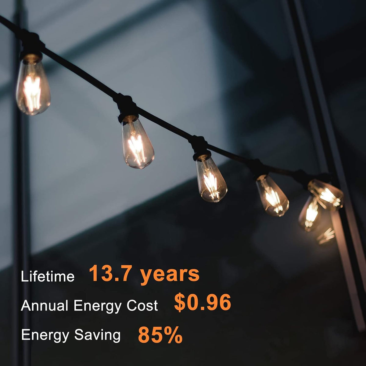 TJOY LED Edison Light Bulbs, E26 Dimmable Vintage Bulb, 8W = 60W Equivalent