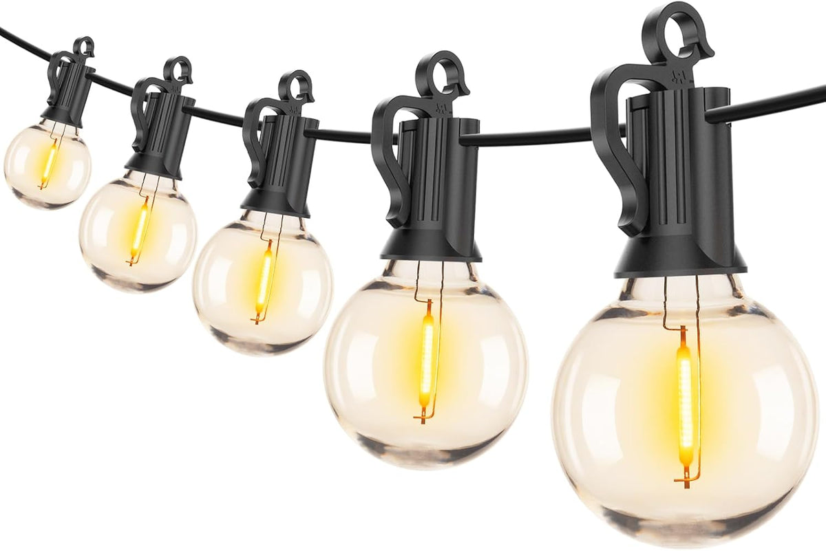 Brightown (2 Pack Outdoor String Lights - Globe Patio Lights 35 Ft with 30 G40 Shatterproof Bulbs, Waterproof Connectable Commercial Hanging Light for Backyard Bistro Porch Cafe Deck