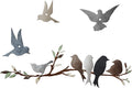 Metal Bird Wall Art Birds on The Branch Decor