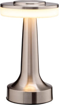 O'Bright Dome Cordless Rechargeable LED Mushroom Table Lamp, Silver