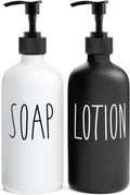 MOMEEMO Soap Dispenser Bathroom Set, Black & White