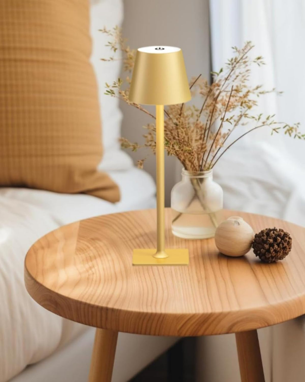Fizrice Rechargeable Table Lamp Cordless Battery Operated, Gold 2 Pack