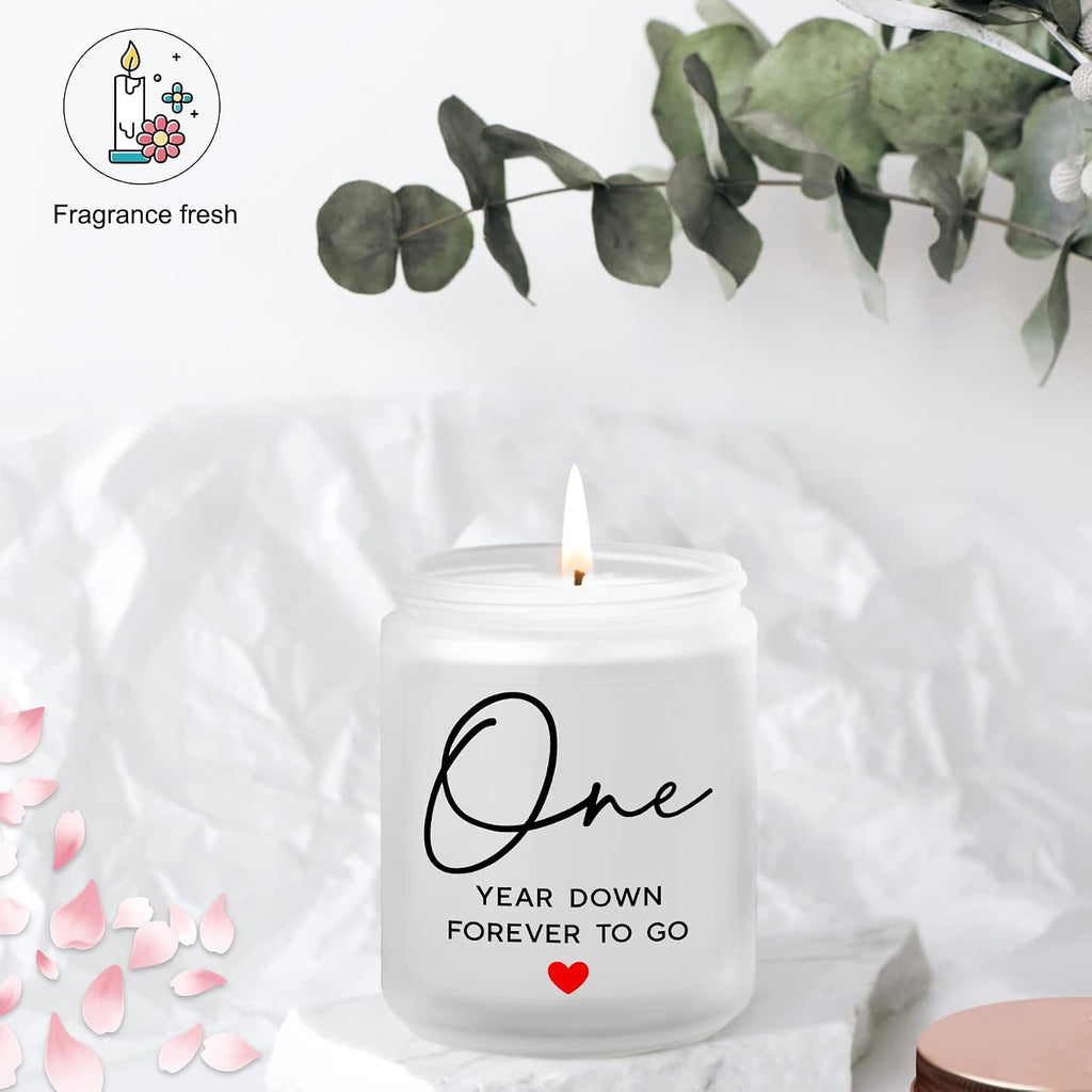 1 Year, 1th, One Year, First Anniversary Candles Gifts for Him Her Couple