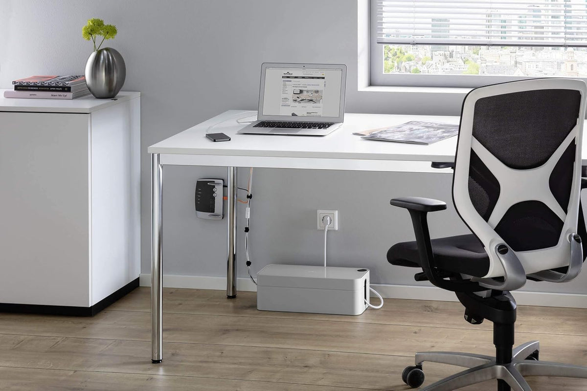 Durable, Cable Management Box Organizer, Gray, Large