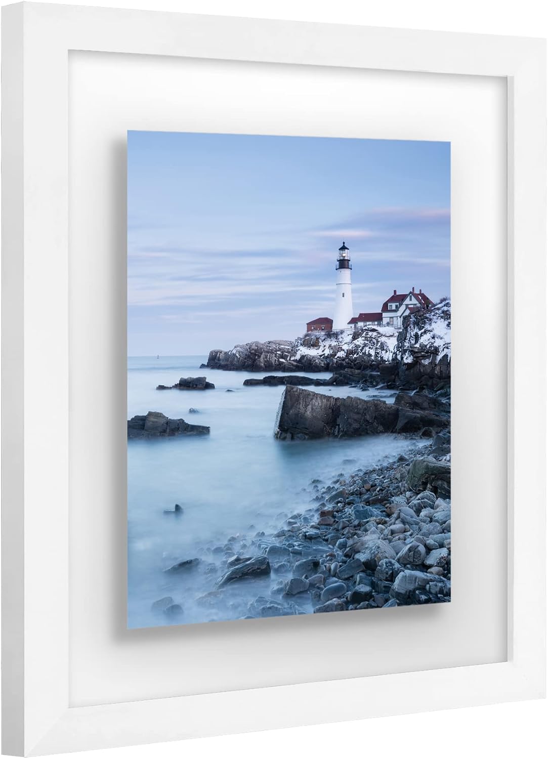 Americanflat 11x14 Floating Picture Frame - Engineered Wood - White