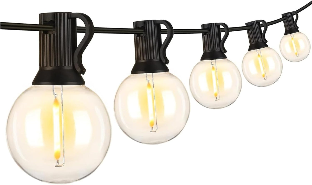 25FT Outdoor String Lights Waterproof Shatterproof G40 LED Globe