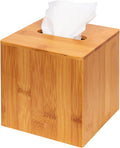 J JACKCUBE Design Premium Bamboo Tissue Box Cover – Modern Square Design for Home, Office, and Bathroom – Eco-Friendly and Durable Tissue Holder - MK273A