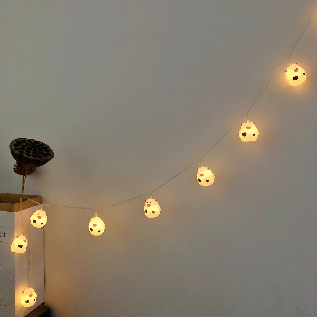 5.4 FT Easter Cow String Lights,10 LED Christmas Cow Fairy Light String Battery Operated for Home Party Camping Decoration (10LED, Cow)
