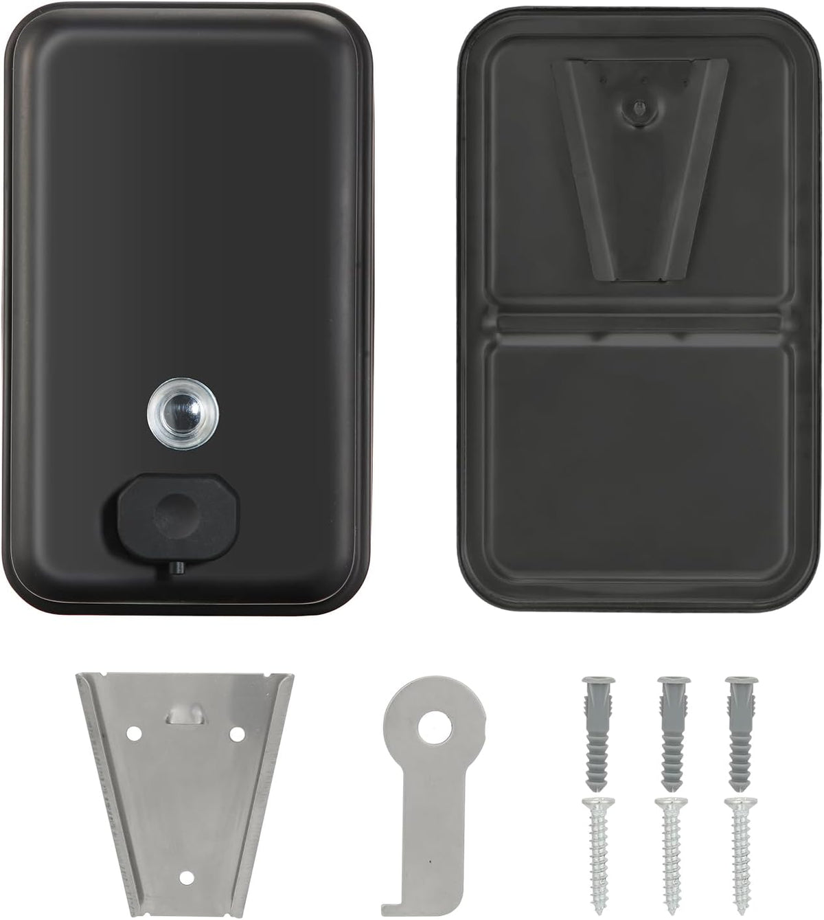 Stardrix Matte Black Stainless Steel Vertical 1100ml/37oz Capacity Commercial-Grade Soap Dispenser, Wall-Mounted Bathroom Hand Soap Dispenser with Corrosion-Proof Lining and Anti-Leak Pump