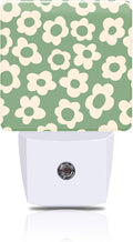 Night Light Green Groovy Flower Night Lights Plug into Wall Smart Dusk to Dawn Sensor 0.5W Energy Efficient Led Lamp for Men Women Bedroom Bathroom Hallway Stairway Decor