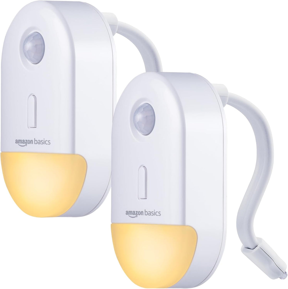 Amazon Basics Color Changing LED Toilet Bowl Motion Sensor Light, Battery Operated, Auto-off After 60 Seconds, 15 ft Detection Range, 2 Pack, White