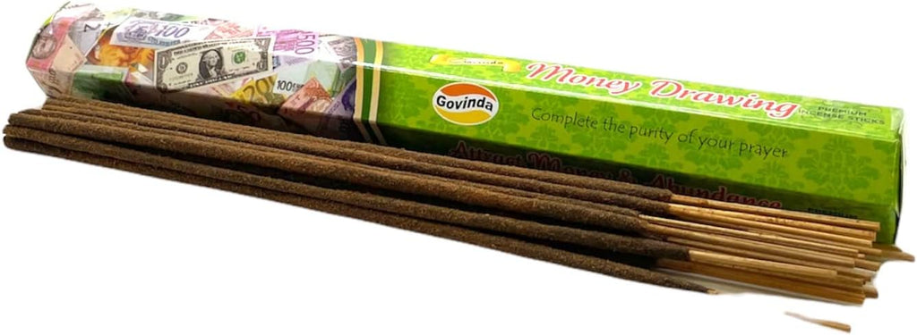 Govinda Incense - Money Drawing - 120 Incense Sticks, Premium Incense