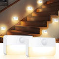AMIR 2 Pack Mini Motion Sensor Stair Light for Indoor, Battery-Powered LED Night Light, 40 Lumen 3000K, Cordless Closet Lights, Safe Lights for Stairs, Hallway, Bathroom, Kitchen, Cabinet