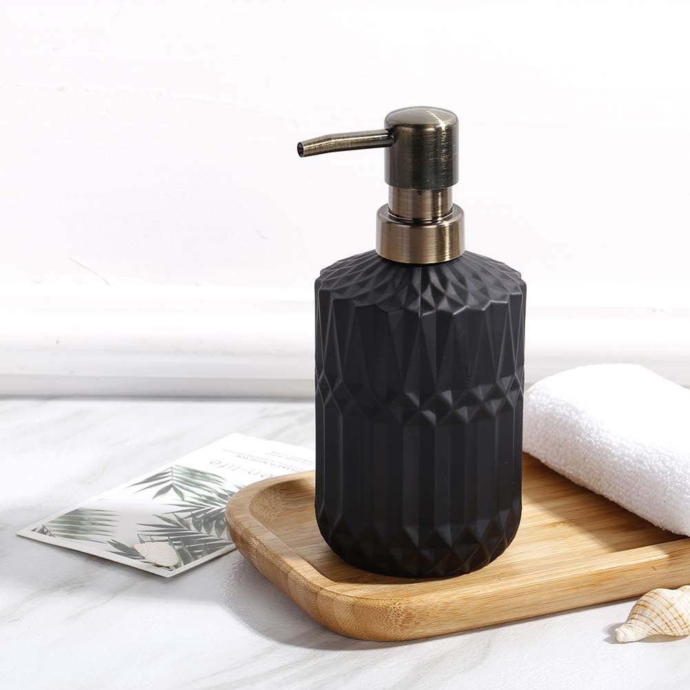 YunNasi Soap Dispenser with Pump, Refillable Liquid Hand Soap Dish Soap Dispensers for Bathroom Counter, Kitchen Sink (Black)