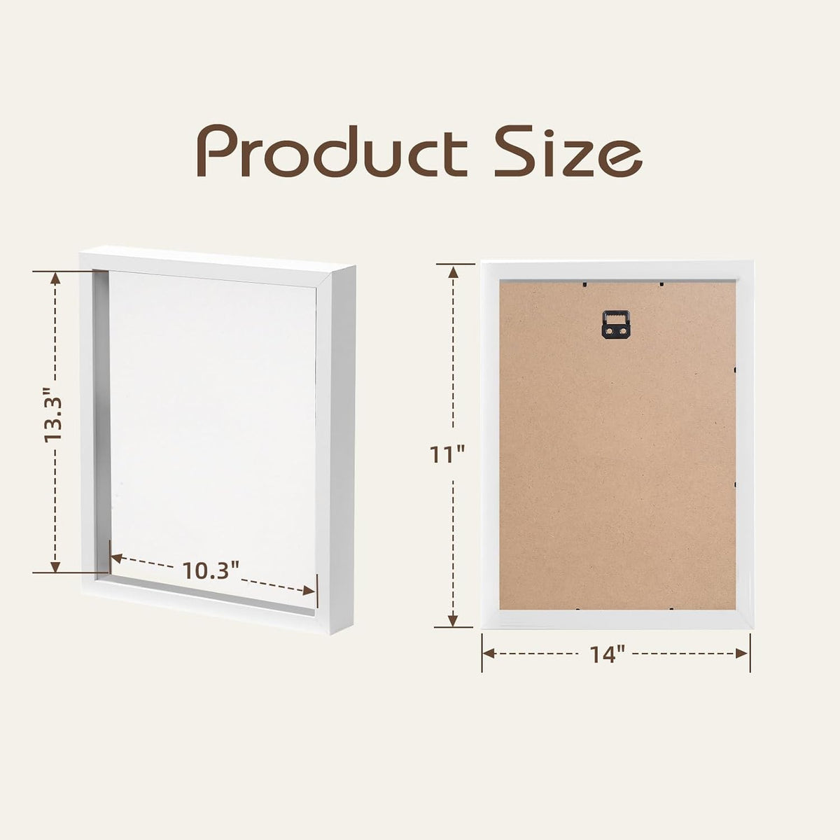 QDSSDECO 11" x 14" Shadow Box Display Case, Linen Back, 2 Pack White