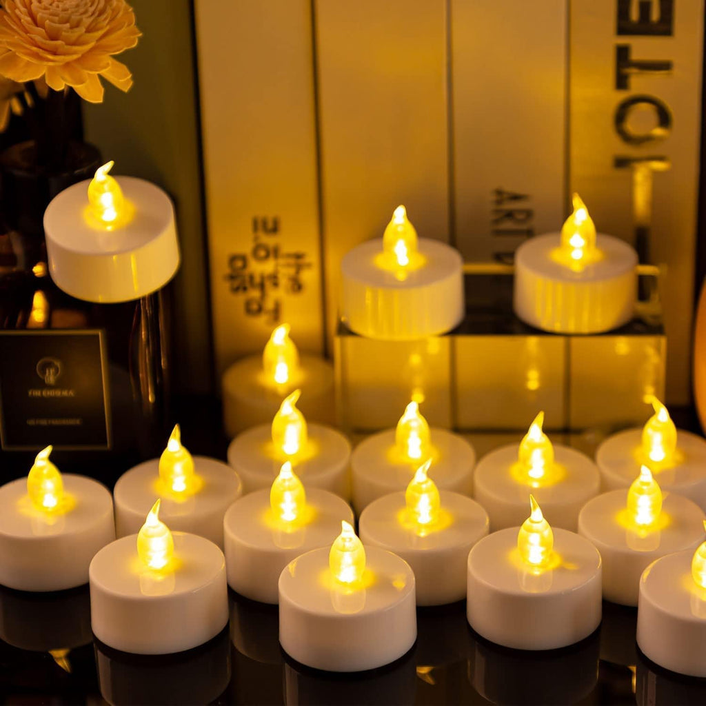 Nancia LED Tea Lights Battery Operated Flameless Candles 50Pack Warmyellow