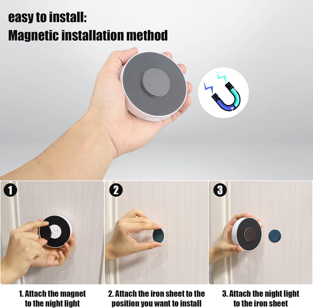 3 PCS Motion Sensor Light, Rechargeable Night Light(3000K Warm Yellow)
