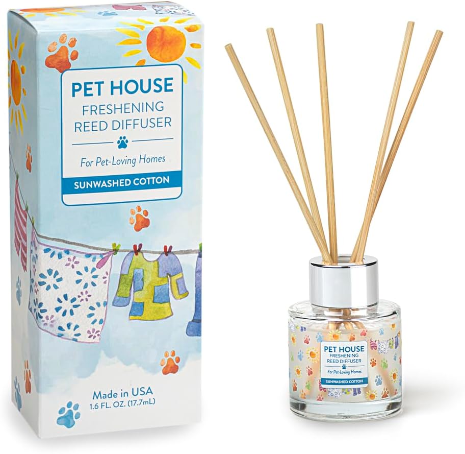 Sunwashed Cotton Home Freshening Reed Diffuser Set Pet House