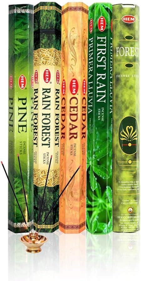 HEM Forest, Cedar, Pine, Rain Forest & First Rain Incense Sticks Combo – 5 Fragrances | 120 Sticks Total | Handcrafted, Long-Lasting Aroma for Meditation, Yoga, Relaxation & Home Freshness