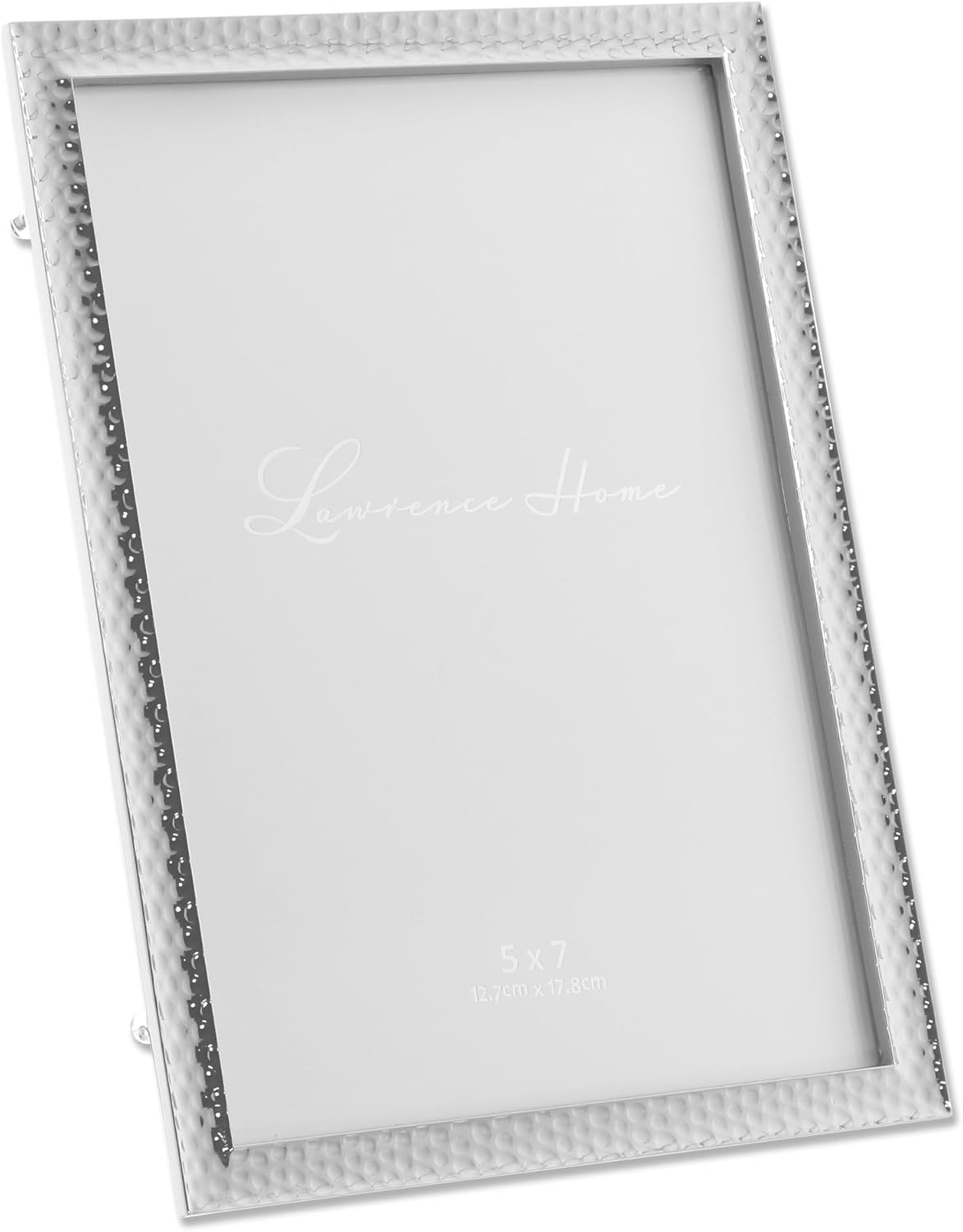 Lawrence Frames Metal Picture Frame with Hammer Effect, 5x7, Silver