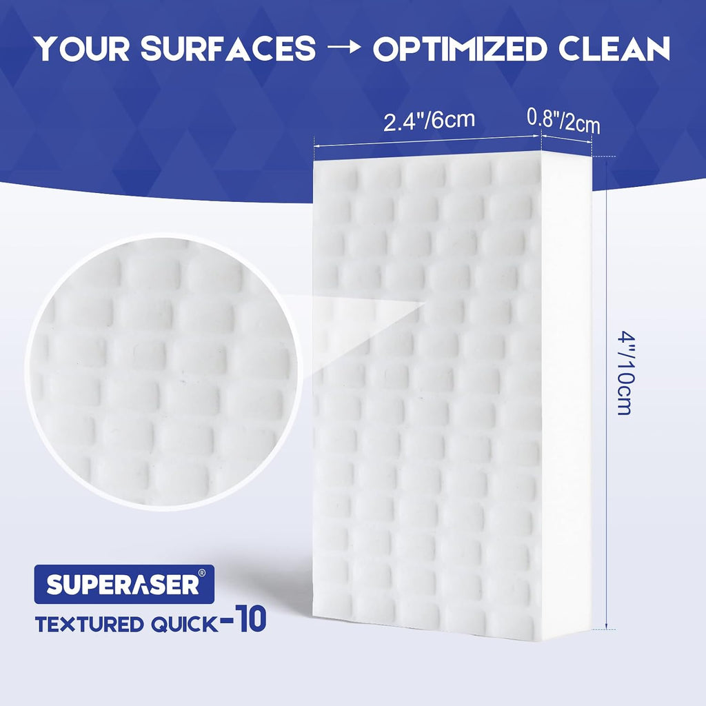 Tex-10 Melamine Magic Sponge Eraser, Non-Scratch, 10-Pack