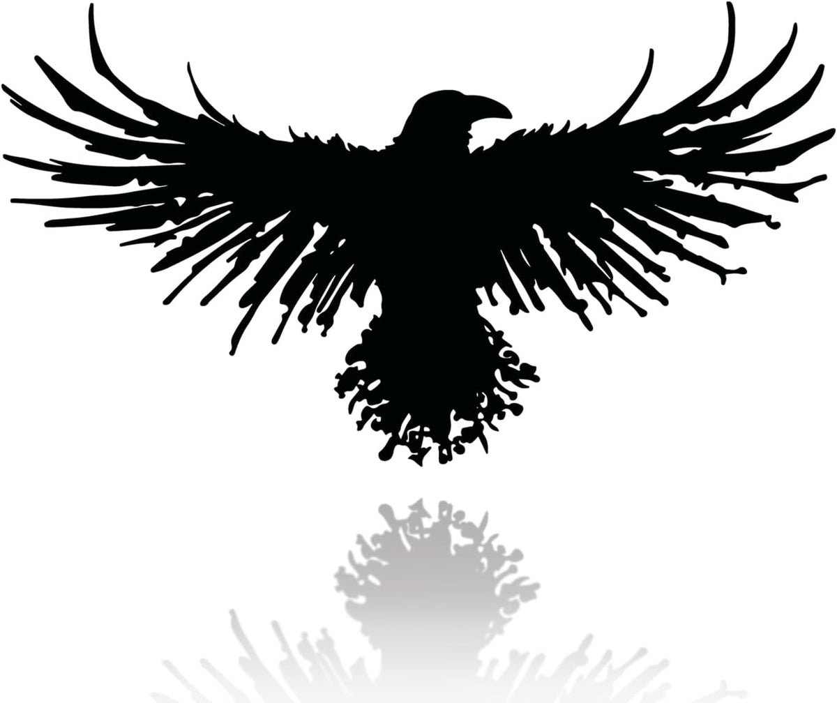 Yuzhuo Metal Viking Raven Wall Art Norse Mythology Crow Wall Decor with Gothic Metal Wall Sculpture Suitable for Living Room Bedroom Indoor Outdoor Garden Home