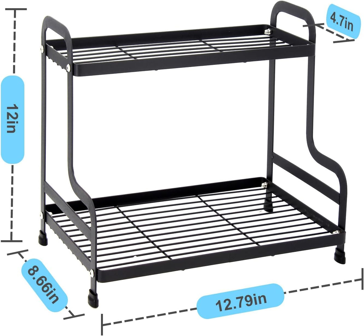 2-Tier Metal Countertop Organizer, Standing Storage Shelf