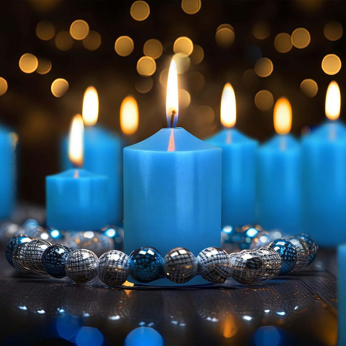 12 Pack 2x3 Hand Poured Dripless Pillar Candles, Soy Candles, Non-Toxic, Unscented, Smokeless, for Power Outages & Emergency (Blue)