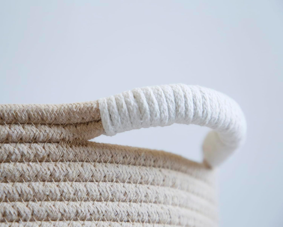 Woof Woven Rope Storage Baskets, Pet Dog Toy Bin Box Perfect for organizing Chew Toys Blankets leashes, Dog Toy holder Cotton Basket Puppy Bins