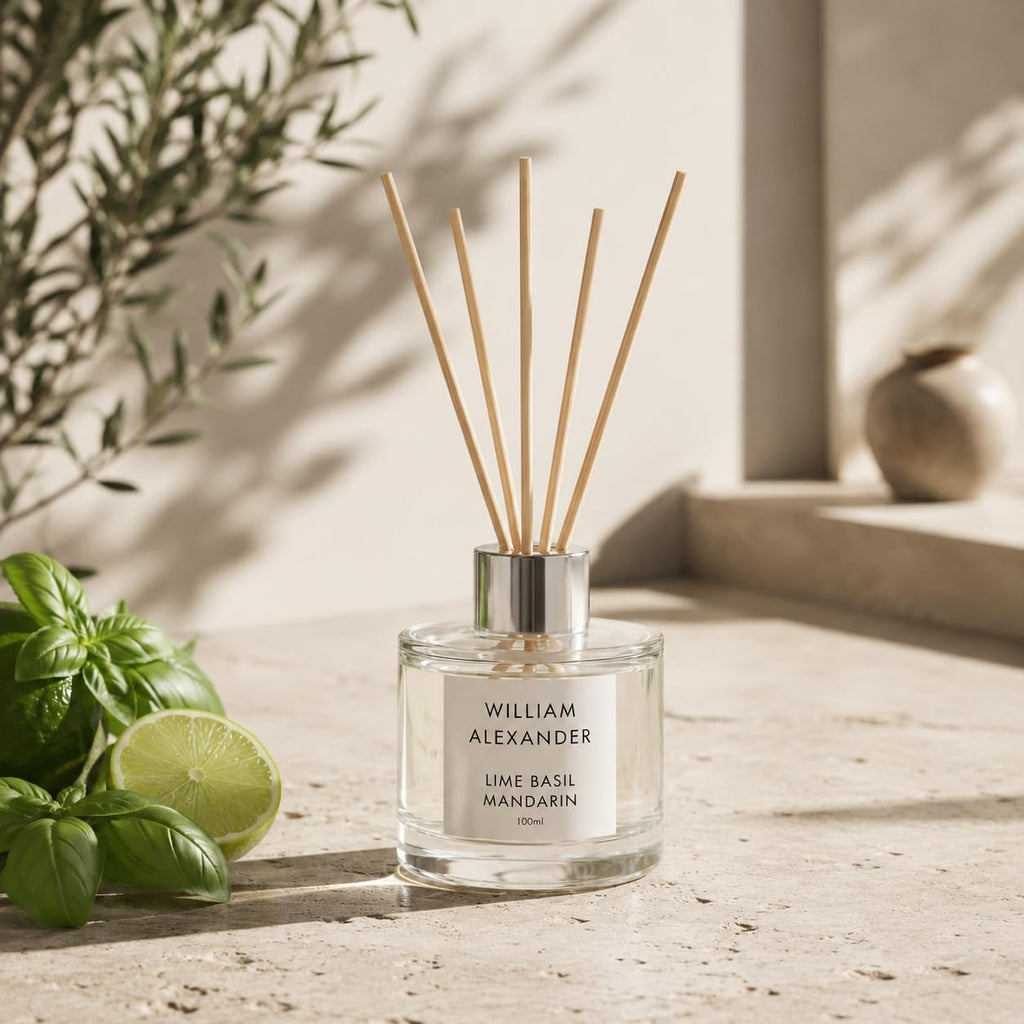 Lime Basil Mandarin Luxury Reed Diffuser Home Gift Set by William Alexander