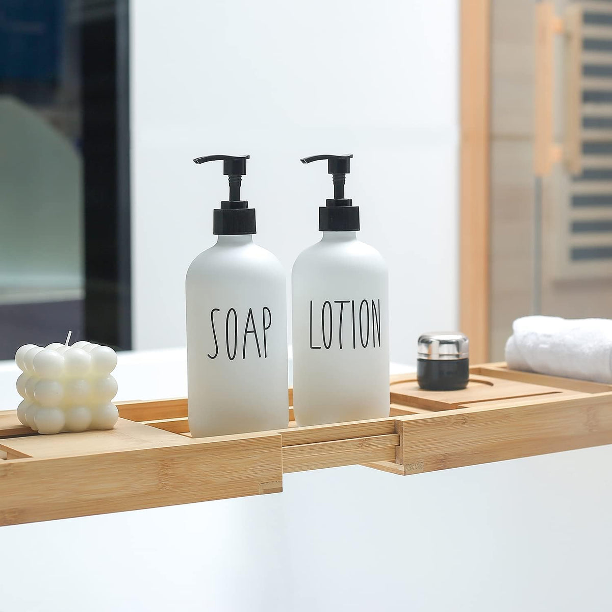 MOMEEMO White Soap Dispenser Bathroom Set