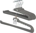 Velvet Pant Hangers Open End,8 Pack Non Slip Black Felt Trouser Hangers