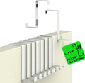 Menz Set of 10 Over The Door Hooks - White Coat Hanger, 2-Sided Towel Holder fits 1 3/8" & 1 3/4" - Hooks for Hanging with Anti-Scratch Felt Pads, Wreath Hanger with Removable Sticky Non-Slip Dots