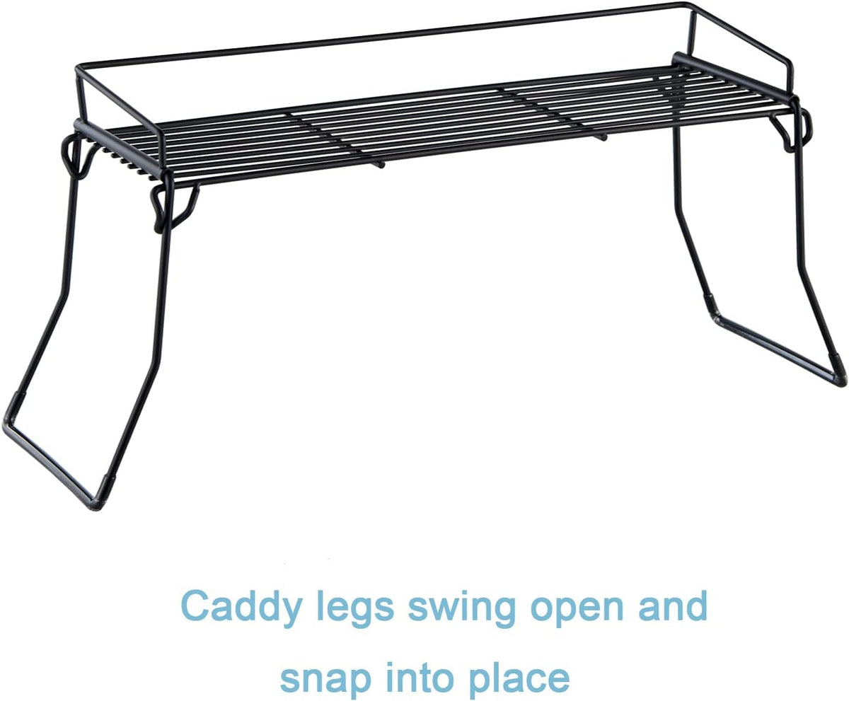 JUNCHU CHERRY Metal The Sink Vanity Organizer, Bathroom or Kitchen Sink Organizer, Feminine Products Organizer (Black)