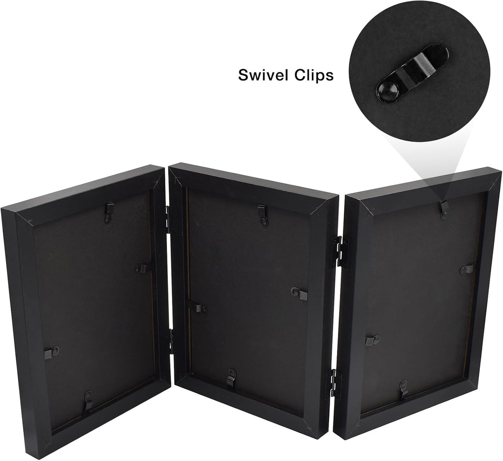 Frametory, 5x7 Triple Picture Frames Black, 1 Pack